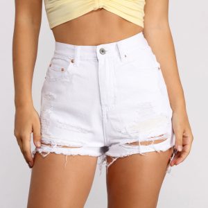 Never Enough High Rise Destructed Shorts