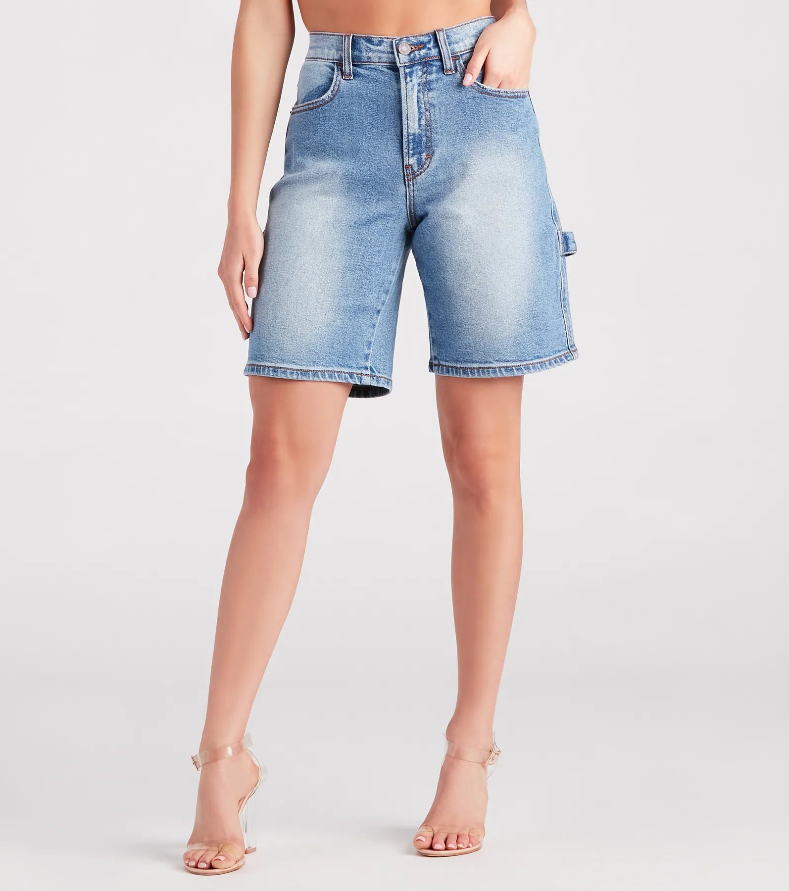 Level Up Cargo Bermuda Denim Shorts - Image 4