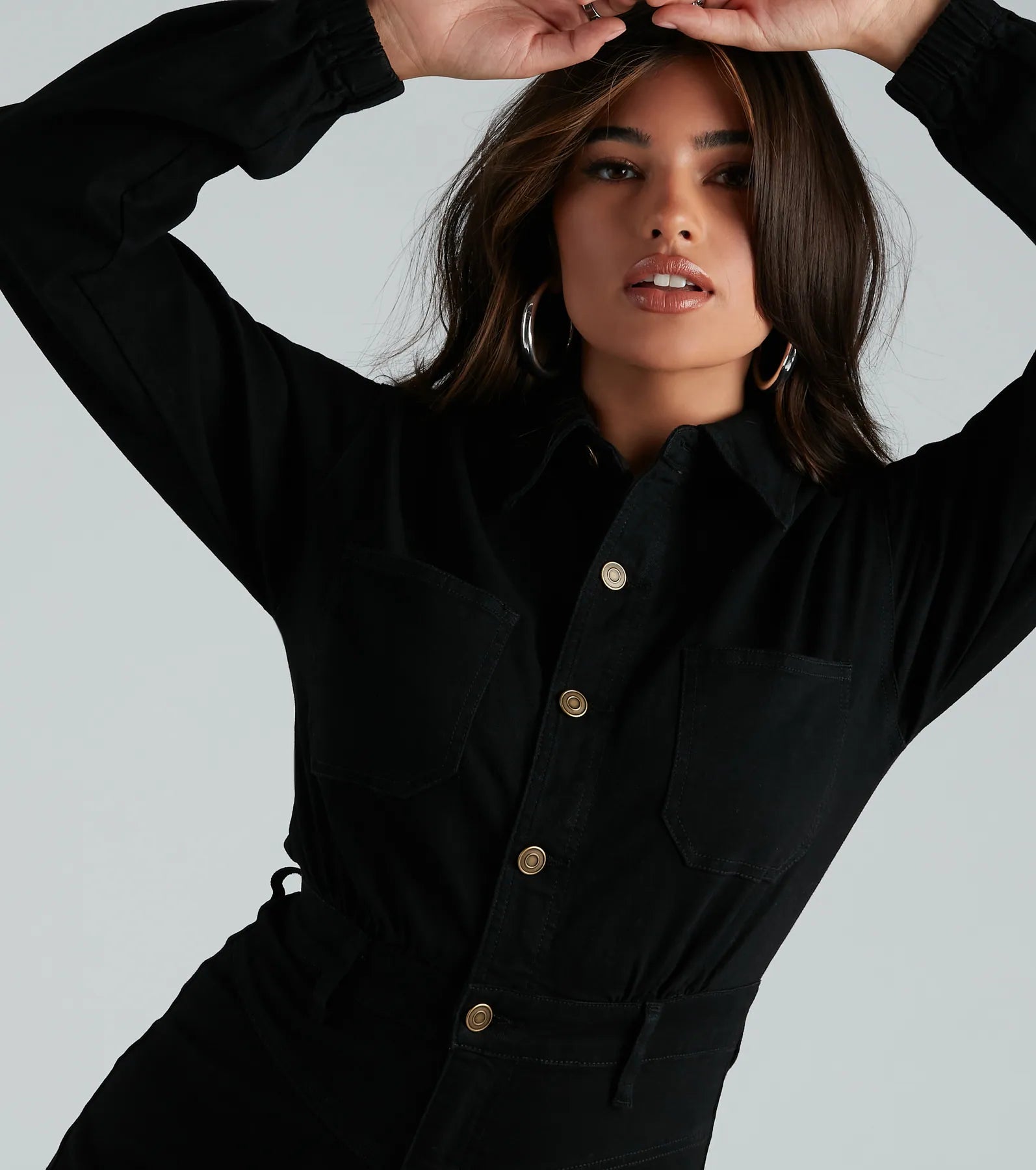 Daytime Adventure Utility Denim Romper - Image 4