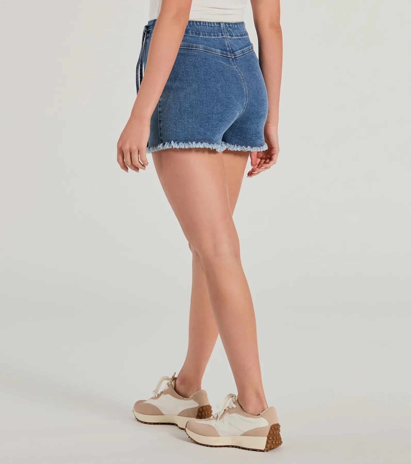 Stylish Appearance Side-Tie Wrap Denim Skort - Image 2