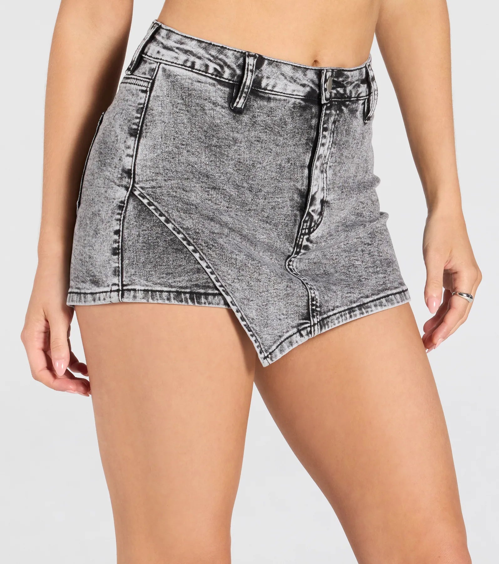 Style So Cool High-Rise Mini Denim Skort - Image 5