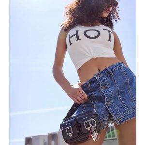 Timeless Staple Mid-Rise Button Denim Skort