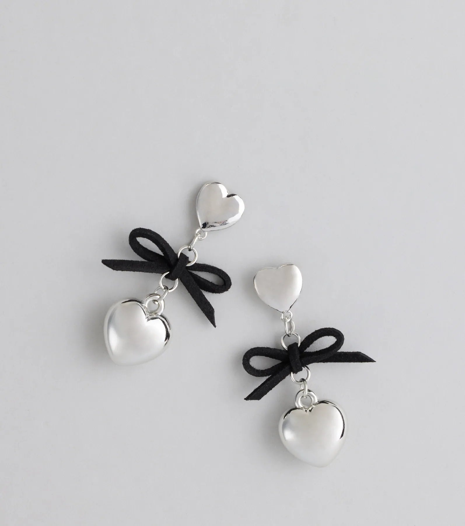 Sweet Talker Heart And Bow Drop Earrings