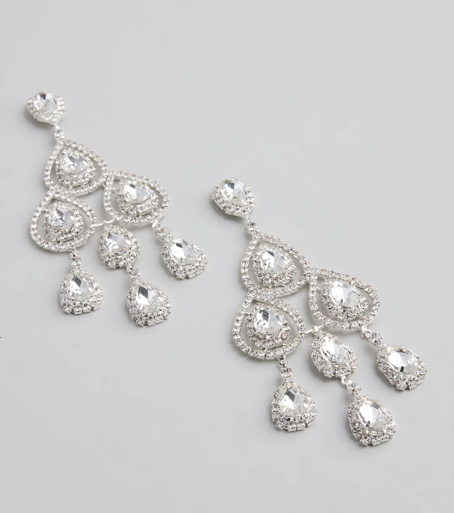 Luxe Vibe Teardrop Rhinestone Chandelier Earrings - Image 5