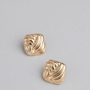 Luxe Intertwined Square Stud Earrings