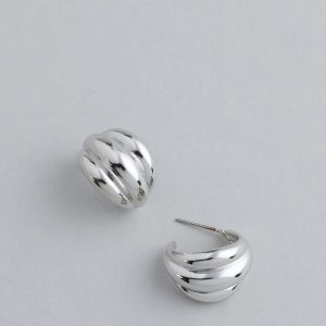 Fine Classics Pleated Hoop Earrings