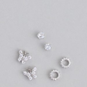 Flying High Cubic Zirconia Three Pack Stud Earrings