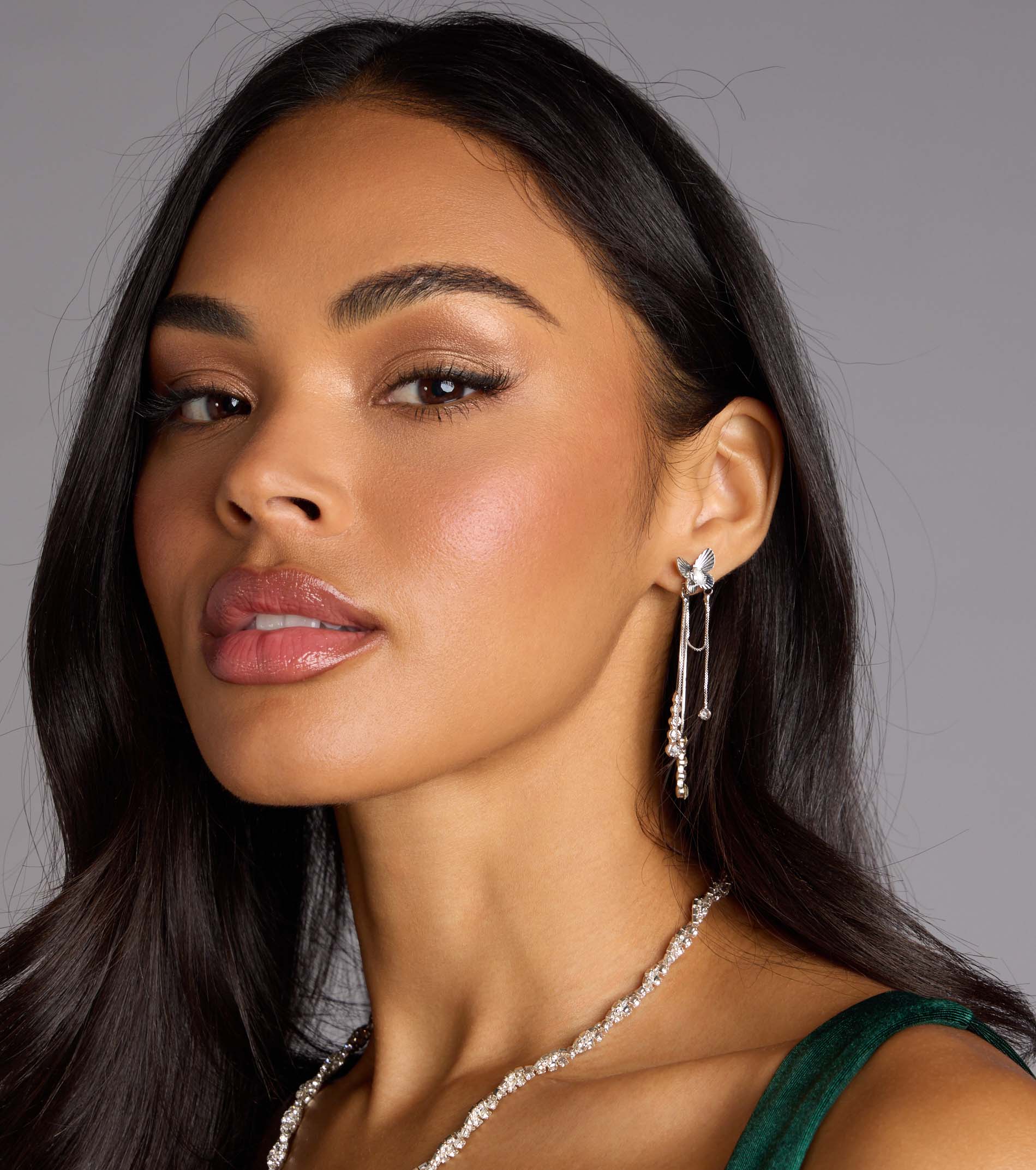 Flutter And Sparkle Butterfly Earrings - Image 2