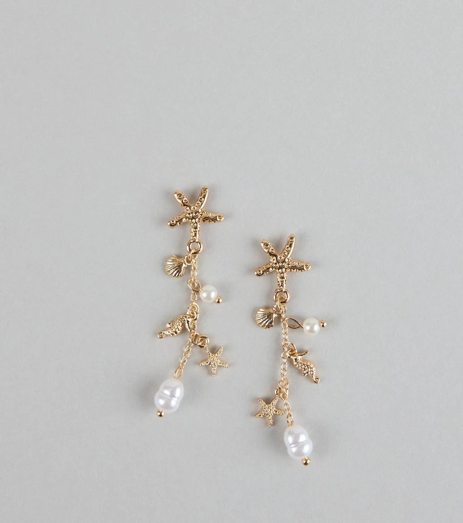 Mermaid Mood Starfish and Seashell Earrings