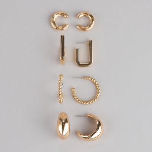 Mix It Up Three-Pack Earrings Set With Cuffs