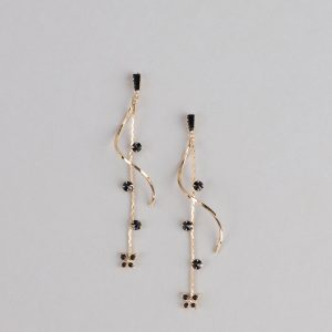 Spirals And Sparkle Butterfly Linear Earrings