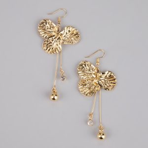 Golden Bloom Floral Petal Earrings