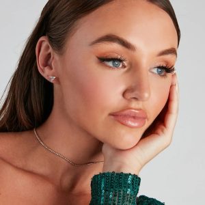 Chic Five-Pack CZ Stud Earrings