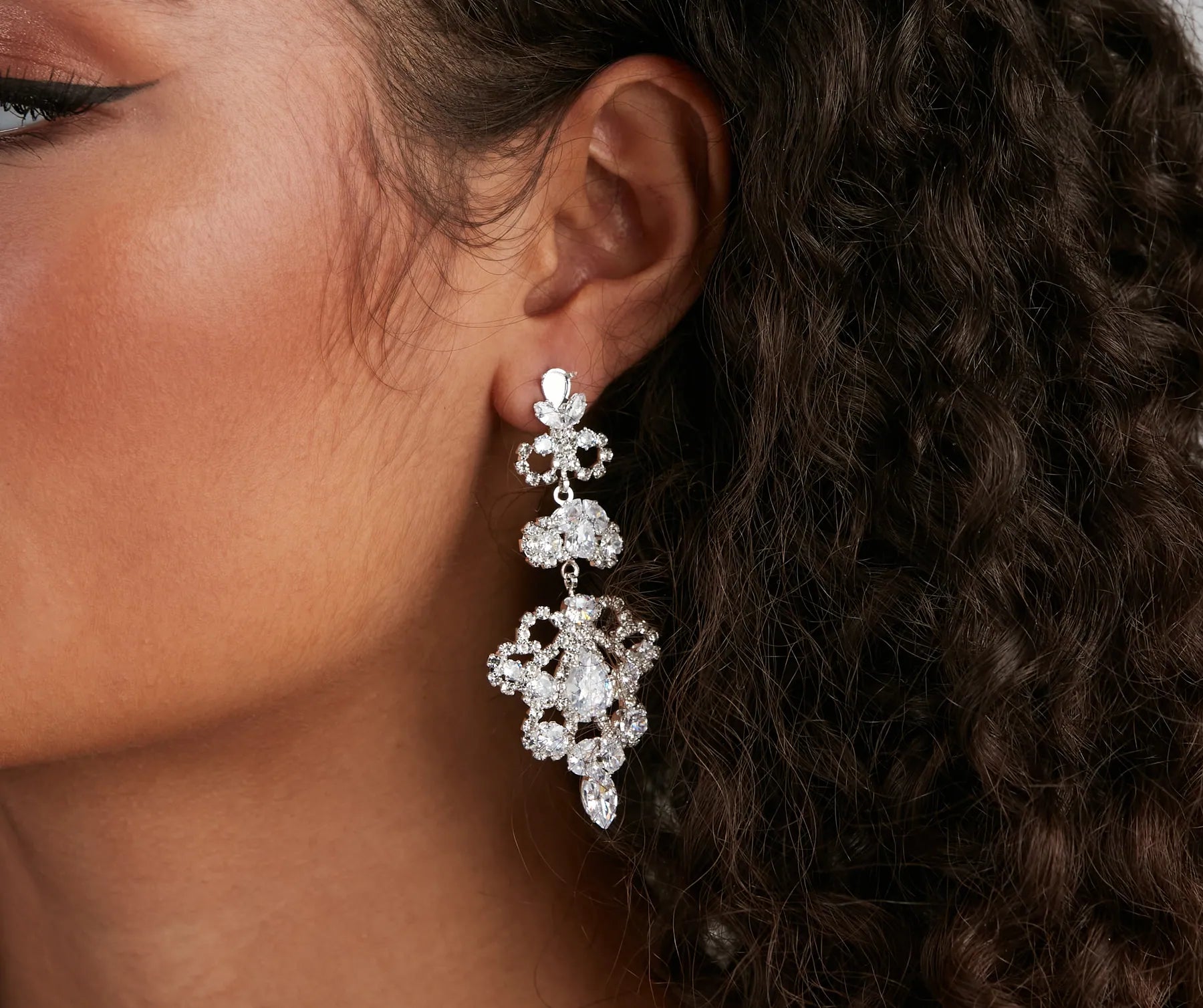 Grand Appeal CZ Chandelier Earrings - Image 2
