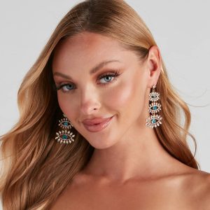 Eyes On Me Rhinestone Earrings