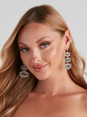 Eyes On Me Rhinestone Earrings