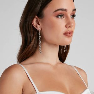 Dripping In Glam Rhinestone Earrings