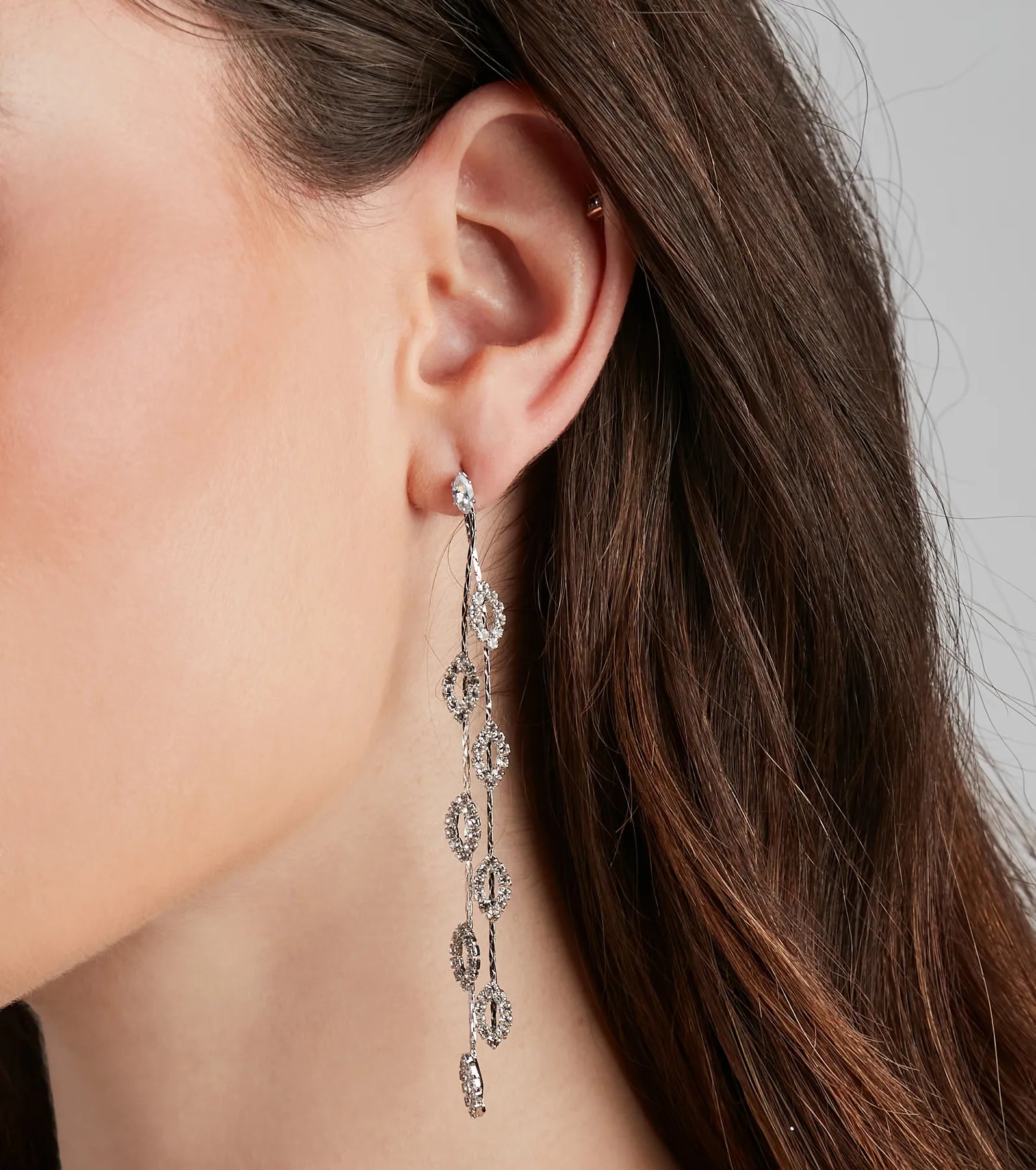 Dripping In Glam Rhinestone Earrings - Image 2