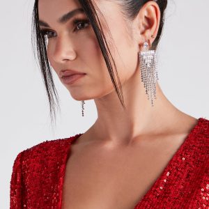 Alluring Shine Cubic Zirconia Fringe Earrings