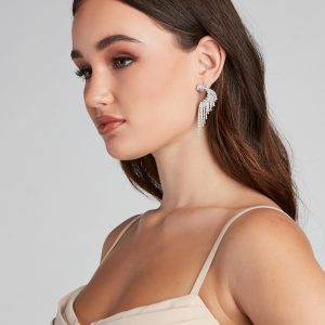 Angel Wings Rhinestone Earrings