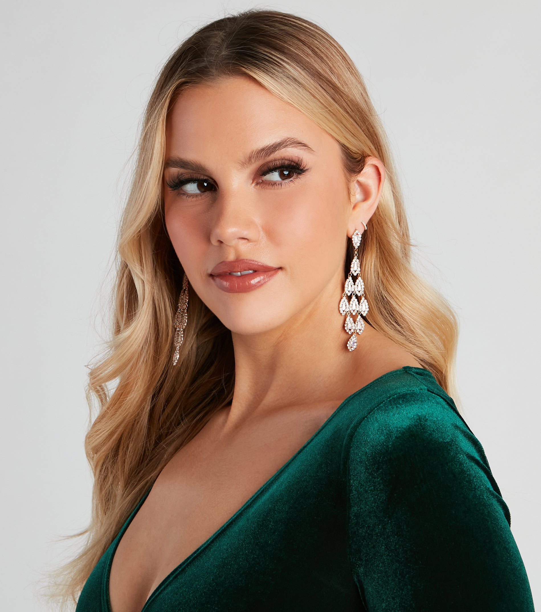 Rhinestone Chandelier Earrings - Image 3