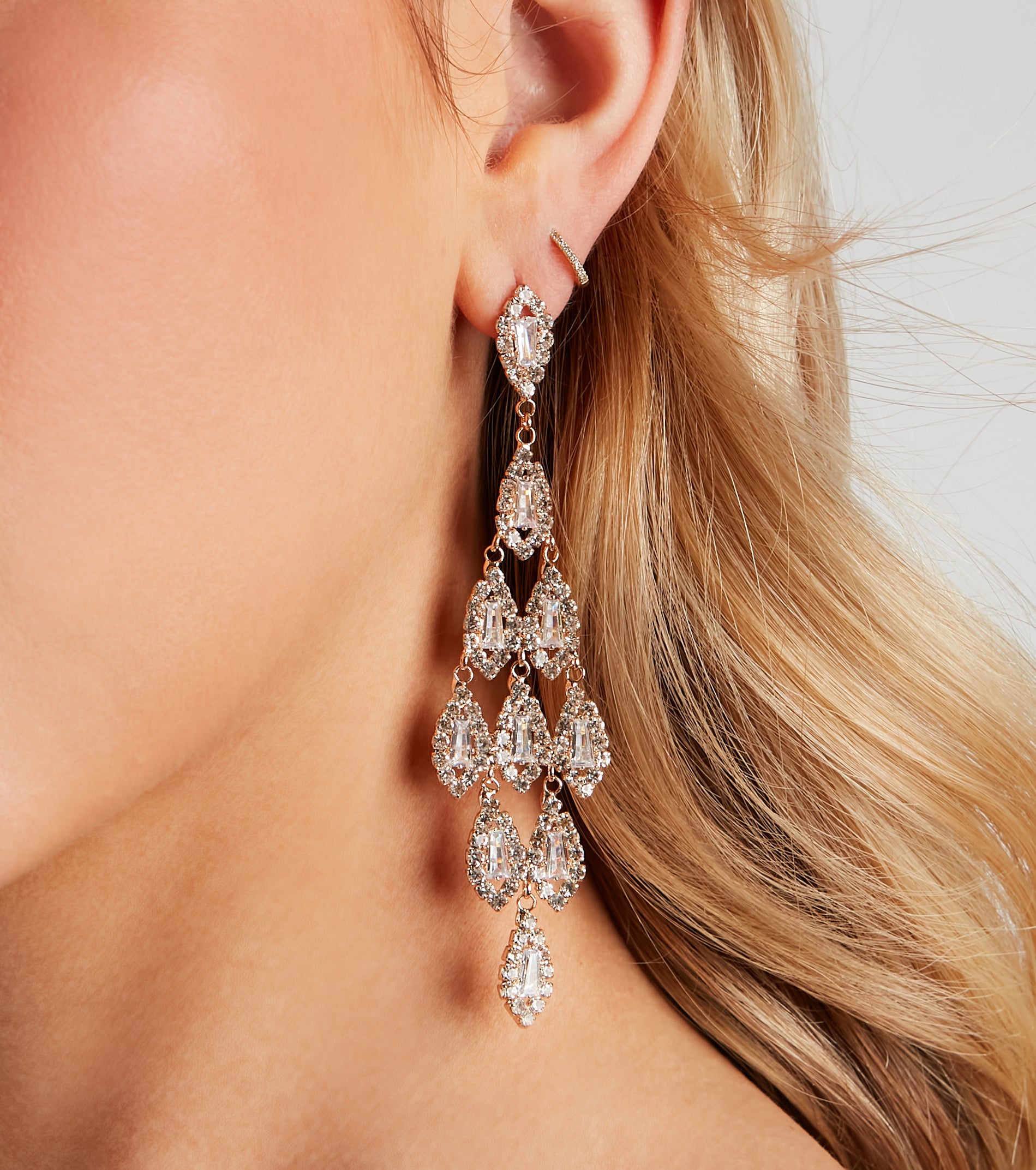Rhinestone Chandelier Earrings - Image 4