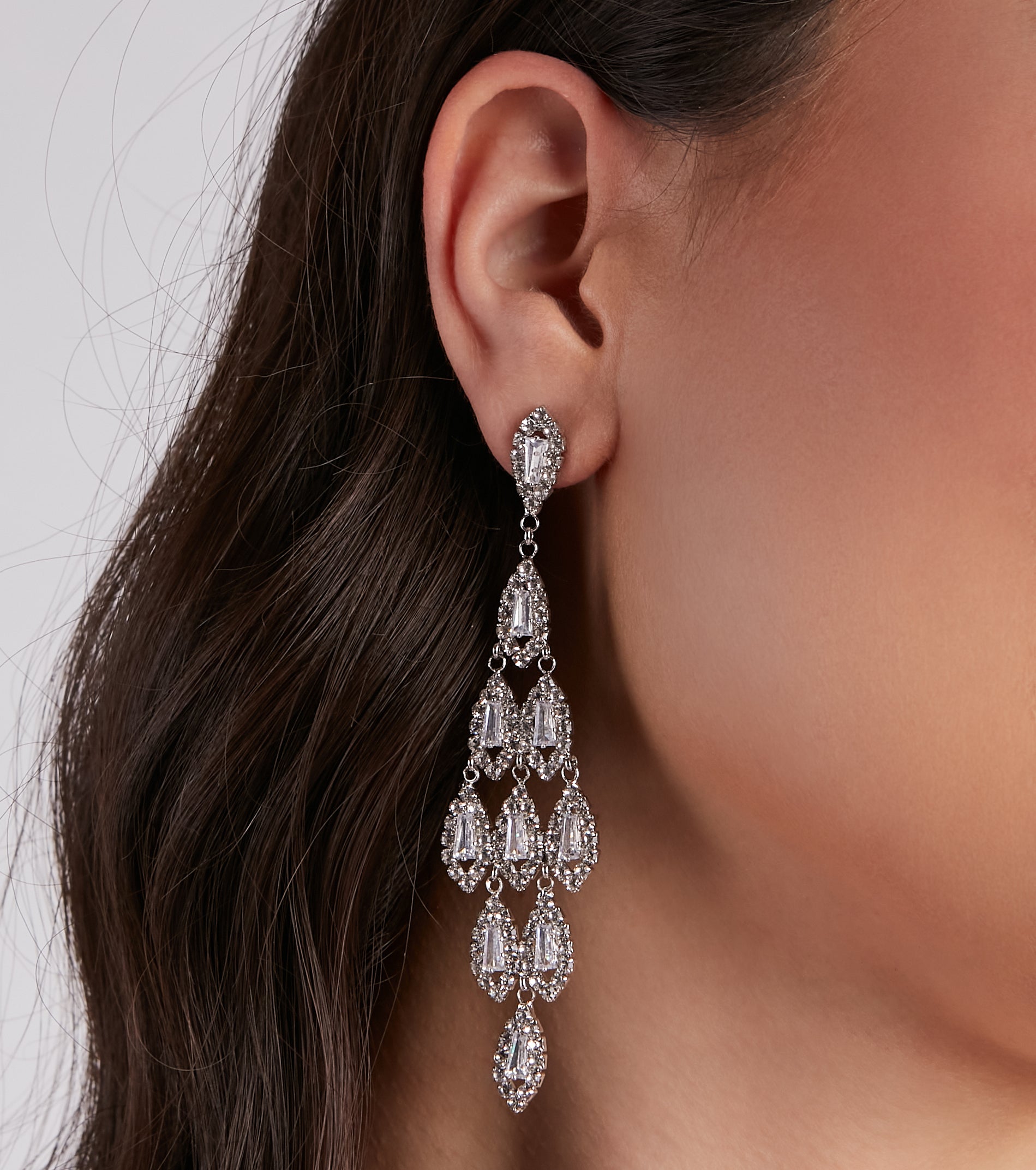 Rhinestone Chandelier Earrings - Image 2