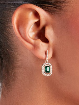 Simply Luxe Halo Gemstone Stud Earrings