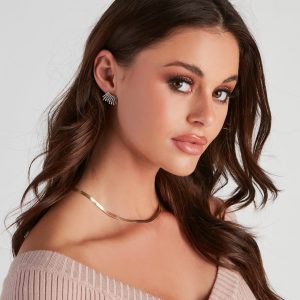 Luxe Radiance Rhinestone Ear Cuff Studs