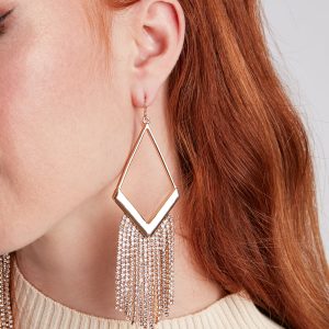 Luxe Statement Rhinestone Fringe Earrings