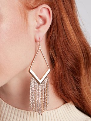 Luxe Statement Rhinestone Fringe Earrings