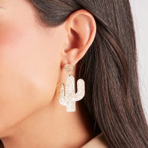 Western Charm Cactus Drop Earrings