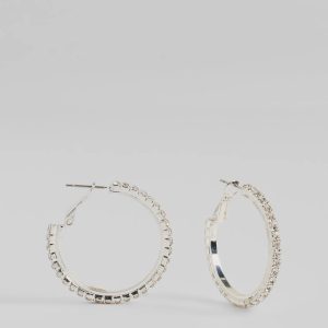 Pretty Sparkle Rhinestone Hoop Earrings