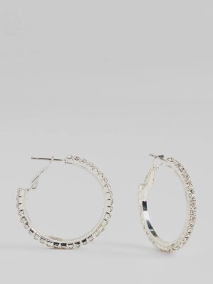 Pretty Sparkle Rhinestone Hoop Earrings