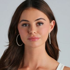 Gorgeous Sparkle Rhinestone Hoop Earrings