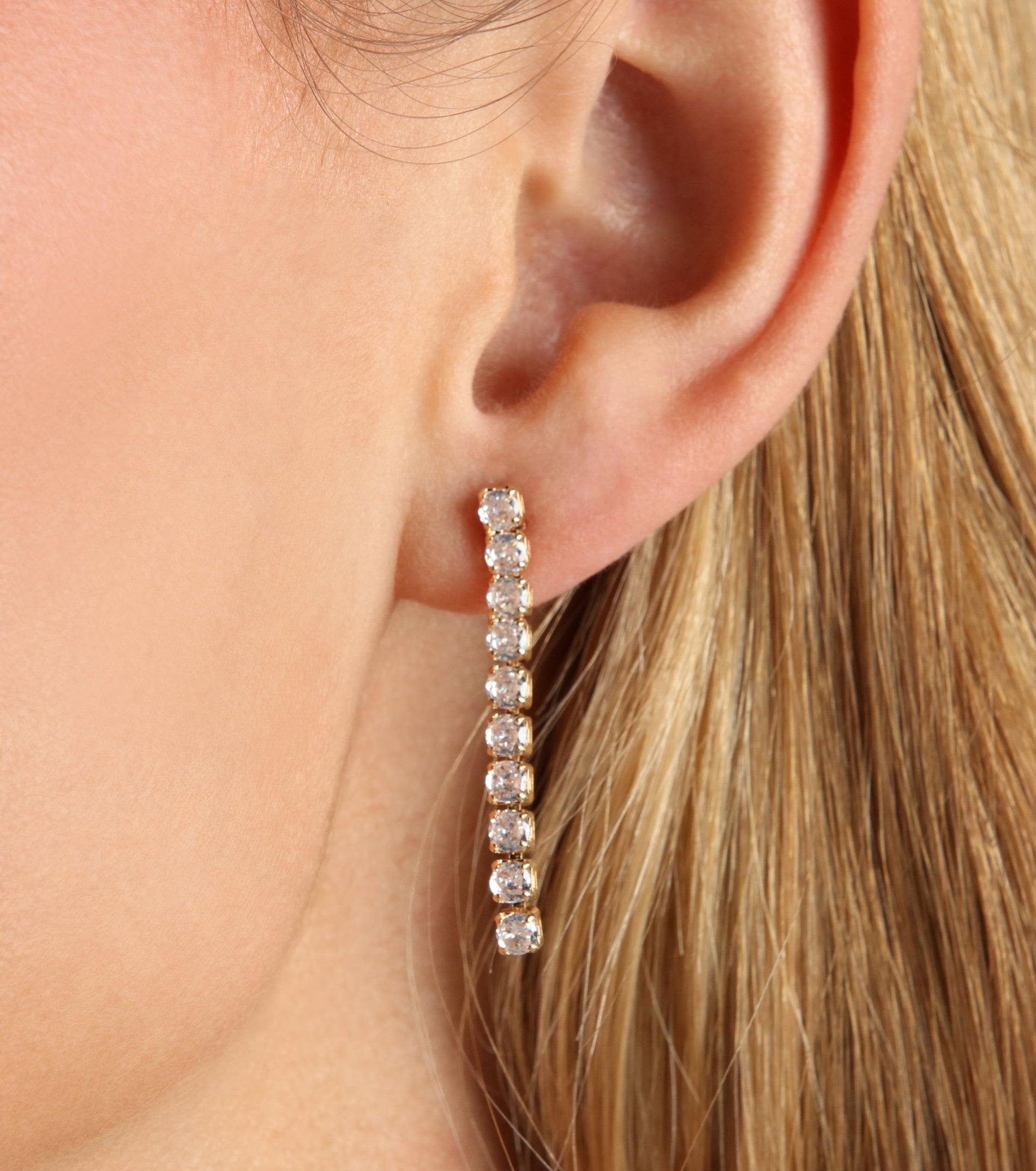 Simple Things Cubic Zirconia Linear Earrings - Image 2