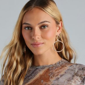 Simple Details Hoop Drop Earrings