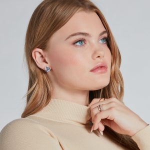 Luxe 14K Gold Plated Cubic Zirconia Stud Earrings