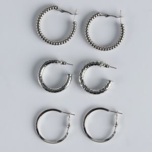 Bold Attitude Three-Pack Hoop Earrings Set