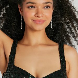 Prettiest Glam Rhinestone Dainty Drop Earrings