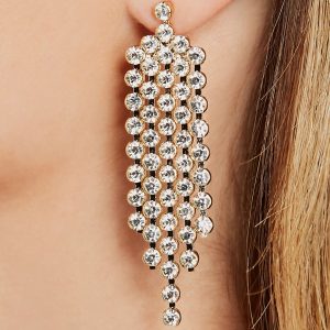 Glam Energy Rhinestone Fringe Earrings