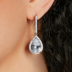 Elegantly Glam Rhinestone Teardrop Earrings