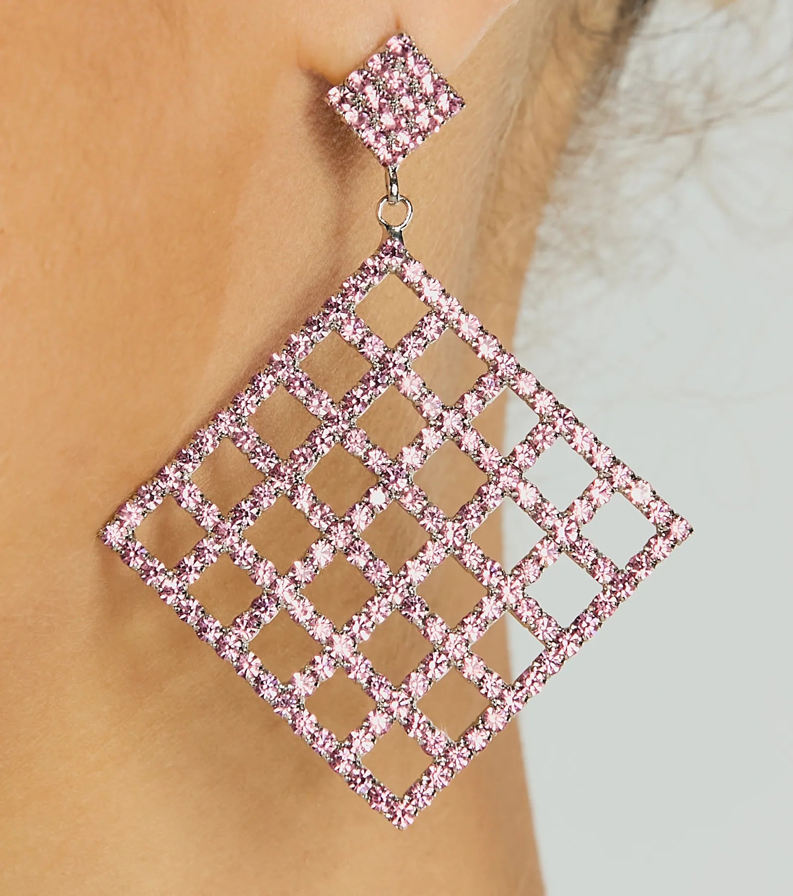 Decadent Beauty Rhinestone Caged Earrings - Image 2