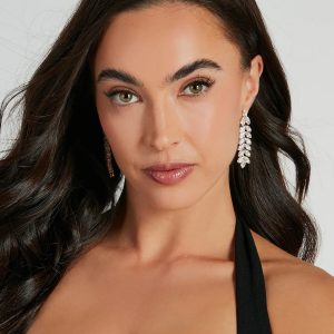 Glam Goddess Marquise Cubic Zirconia Duster Earrings