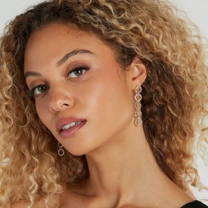 Glam Perfection Rhinestone Linear Earrings