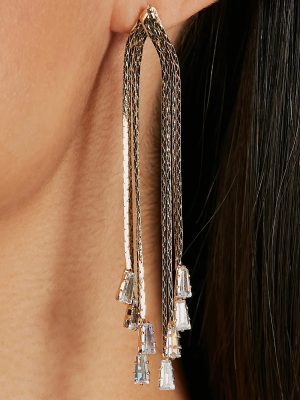 Glam Icon Rhinestone Snake Chain Earrings