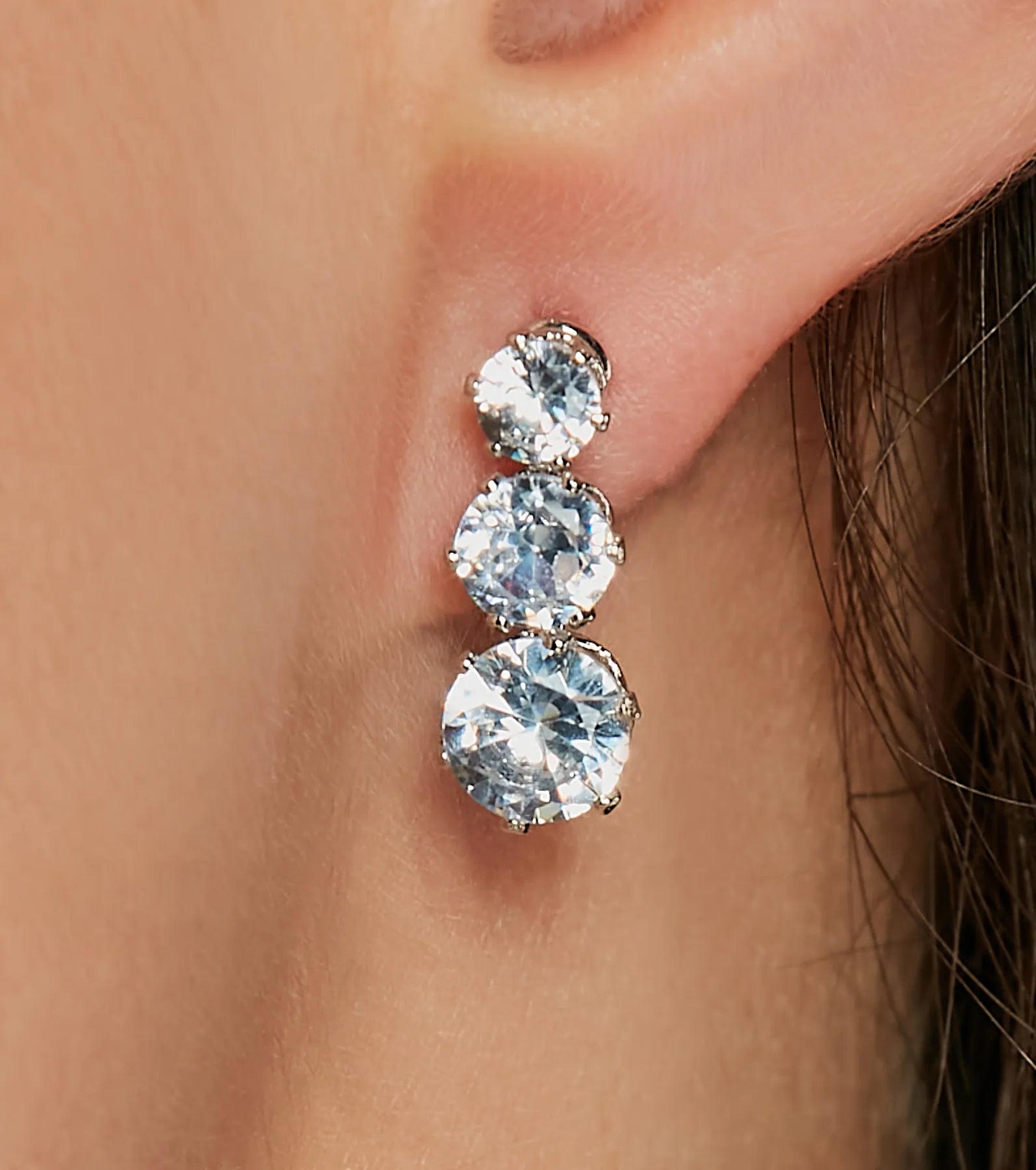 Shimmering Glam Cubic Zirconia Drop Earrings - Image 2