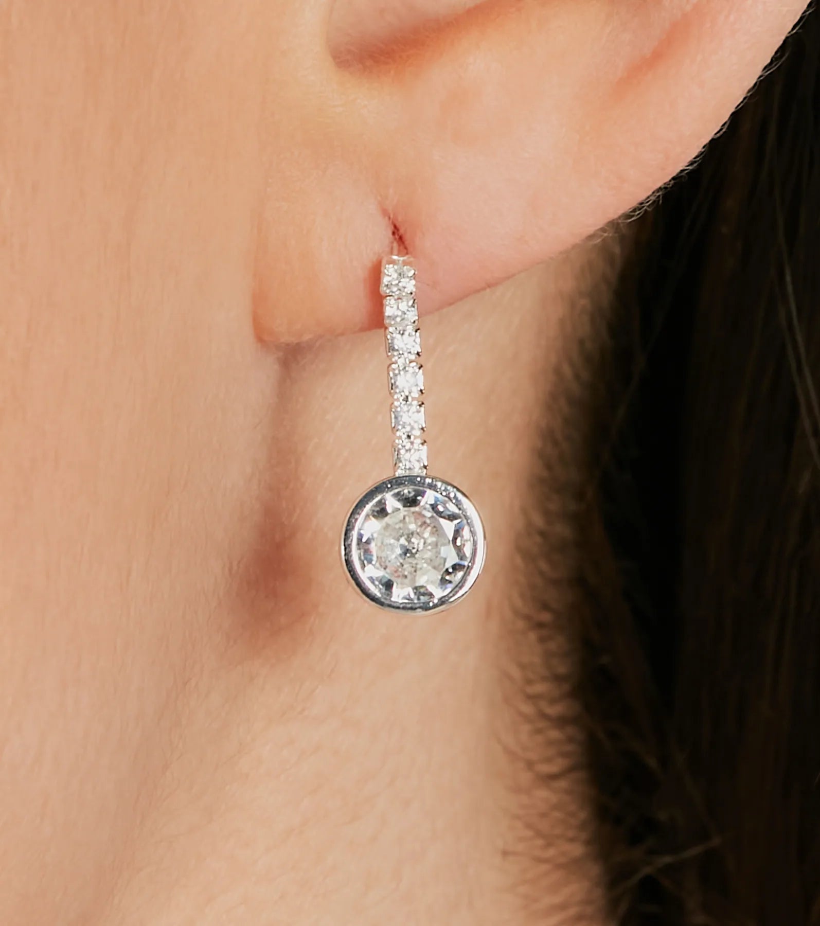 Chic Sterling Silver Plated Cubic Zirconia Earrings - Image 2
