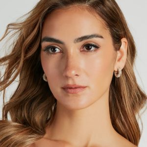 Radiant Stance Rhinestone Mini Hoop Earrings