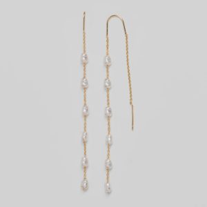 Dainty Chic Pearl Chain Threader Earrings